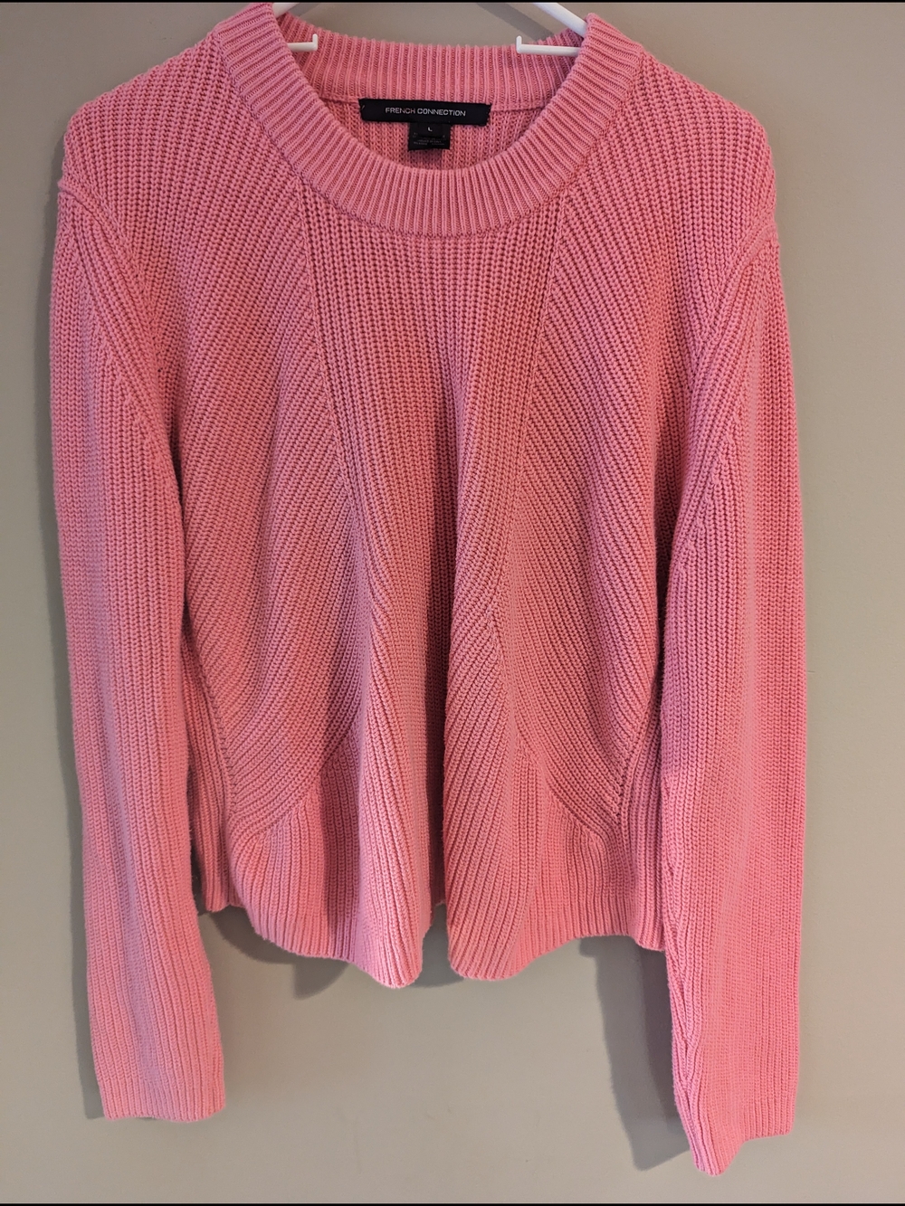NWOT- French Connection Pink Crewneck Knit Sweater